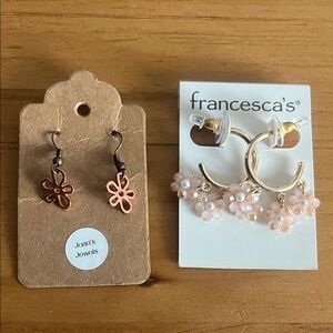 Two Pairs of Flower Earrings New With Tags Francesca’s